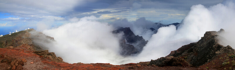 Roque de los Muchachos, Vulkan auf der Insel La Palma, Kanaren, Spanien, Europa, Panorama 
