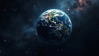 Obraz premium Stunning High-Resolution View of Earth from Space in Cosmic Background