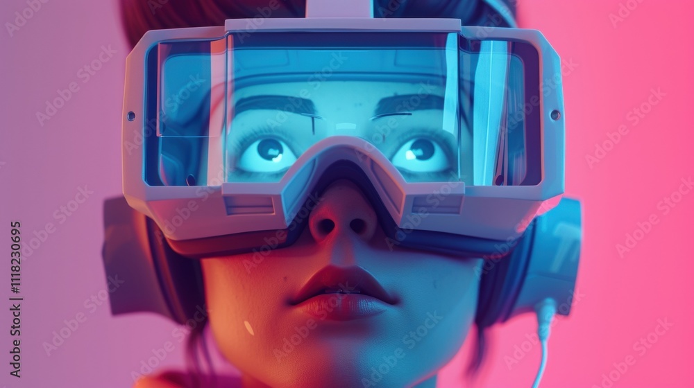 Poster a detailed view of a technicians ar headset showing a stepbystep tutorial of how to troubleshoot a p