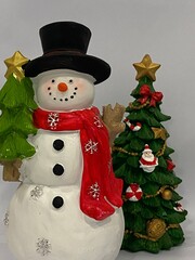Cheerful Snowman with Festive Decor