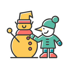 snowman with a broom