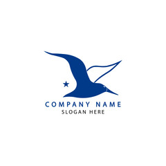 Blue albatross logo design template