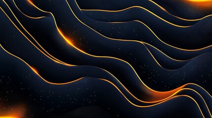 Obraz premium Modern Abstract Background with Golden Lines and Waves
