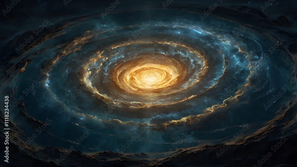 Aufkleber abstract image of the spiral galaxy. fantasy fractal texture. digital art. 3d rendering generated by