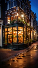 Naklejka premium typical old classical style houses in the streets of Amsterdam the capital HD 8K wallpaper Stock Photographic Image