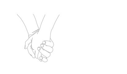 Two people agree and shake hands one contiguous line vector illustration