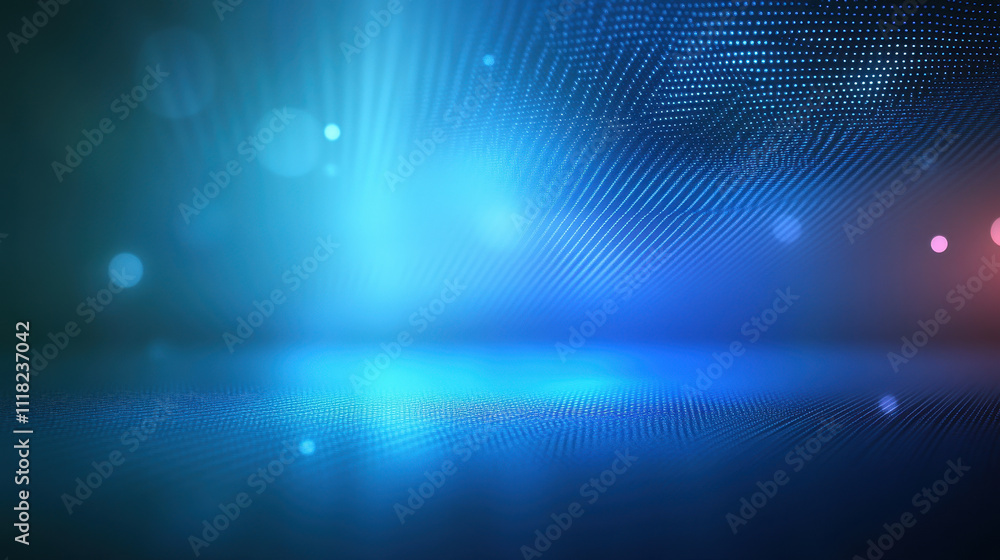 Poster abstract defocused blue background with perspective line pattern for modern design