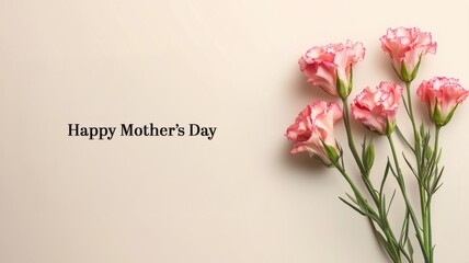 Fototapeta premium Modern Mother's Day Layout with Carnations