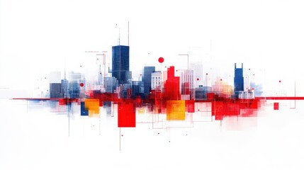 Fototapeta premium Modern Abstract Cityscape with Creative Color Elements