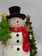 Cheerful Snowman with Festive Decor