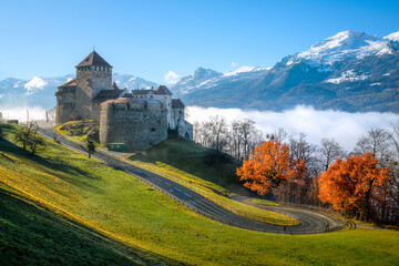 Vaduz castle on a bright autumn day, Liechtenstein