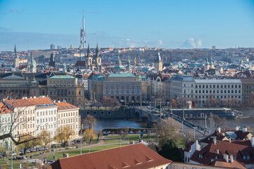 The view from Prague Castle of the Prague skyline