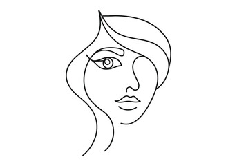 Continuous One-Line Drawing of a Woman's Face - Minimalist Feminine Art