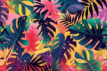 Vibrant tropical foliage background design