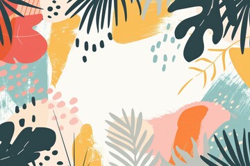 Colorful abstract foliage pattern design