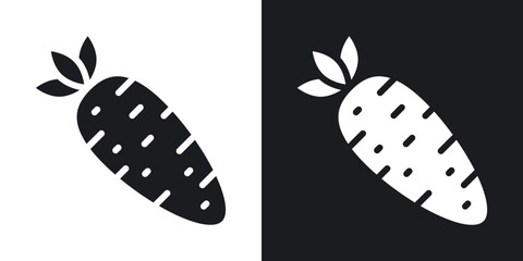 Carrot icons in solid black and white colors