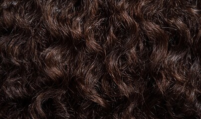 Naklejka premium Close-up of dark, textured curly hair