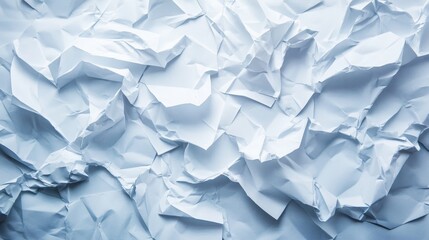 Fototapeta premium Abstract Background of Crumpled White Paper, Texture of Wrinkled, Creased Paper Material