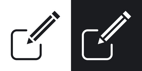 Edit icons in solid black and white colors