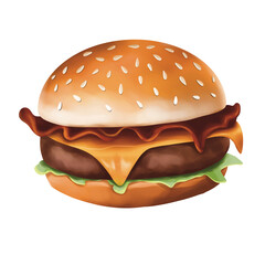 hamburger on a white background