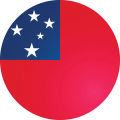Samoa Country Round Flag Vector