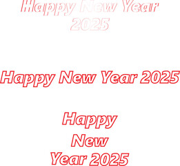 Happy new year 2025 vector template design