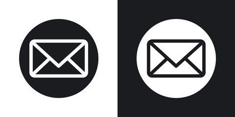 Mail icons in solid black and white colors