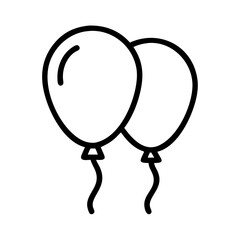 balloons icon, new year illustration, new year icon - simple black line art of balloons, symbolizing new year celebrations  new year vector 