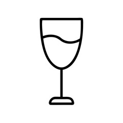 champagne glass icon, new year illustration, new year icon - simple black line art of champagne glass, symbolizing new year celebrations  new year vector 
