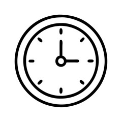 clock at midnight icon, new year illustration, new year icon - simple black line art of clock at midnight, symbolizing new year celebrations  new year vector 