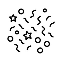 confetti background icon, new year illustration, new year icon - simple black line art of confetti background, symbolizing new year celebrations  new year vector 