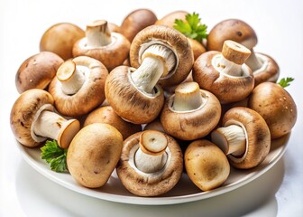 Fresh Raw Champignon Heap - Culinary Photography