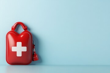 A minimalist AED icon with clear, sharp lines and glowing symbols, designed on a neutral background