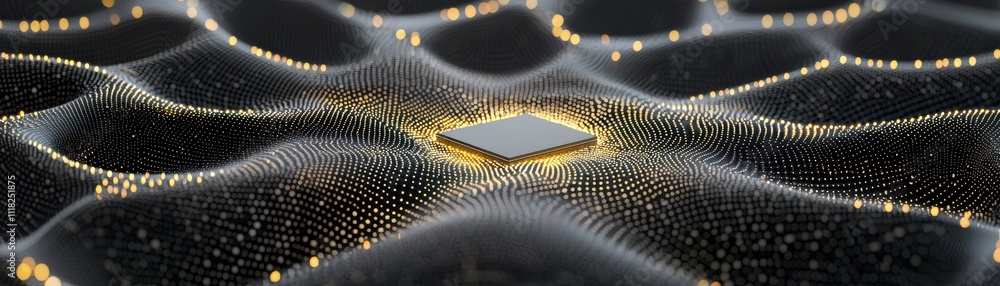 Poster exploring quantum ai computing the future of neural networks in a glowing environment