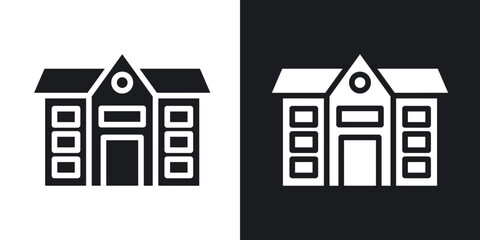 Real estate icons in solid black and white colors