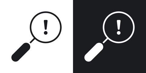 Risk analysis icons in solid black and white colors