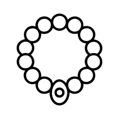 gold beads icon, new year illustration, new year icon - simple black line art of gold beads, symbolizing new year celebrations  new year vector 