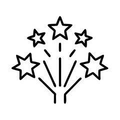 Fototapeta premium gold fireworks icon, new year illustration, new year icon - simple black line art of gold fireworks, symbolizing new year celebrations new year vector 