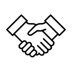 handshake for new beginnings icon, new year illustration, new year icon - simple black line art of handshake for new beginnings, symbolizing new year celebrations  new year vector 