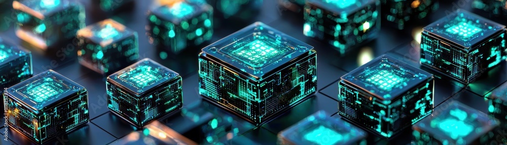 Poster exploring ai innovations in quantum computing labs a holographic journey into future technology