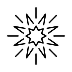 light burst icon, new year illustration, new year icon - simple black line art of light burst, symbolizing new year celebrations  new year vector 