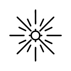 light burst icon, new year illustration, new year icon - simple black line art of light burst, symbolizing new year celebrations  new year vector 