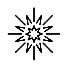light burst icon, new year illustration, new year icon - simple black line art of light burst, symbolizing new year celebrations  new year vector 