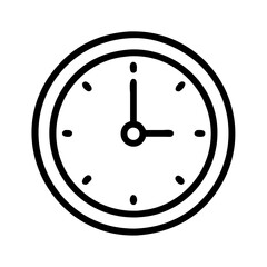 midnight clock icon, new year illustration, new year icon - simple black line art of midnight clock, symbolizing new year celebrations  new year vector 