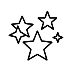 new year s stars icon, new year illustration, new year icon - simple black line art of new year s stars, symbolizing new year celebrations  new year vector 