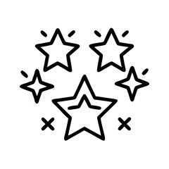 new year s stars icon, new year illustration, new year icon - simple black line art of new year s stars, symbolizing new year celebrations  new year vector 
