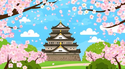 A beautiful cherry blossom tree with pink flowers