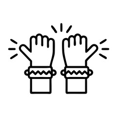 party wristbands icon, new year illustration, new year icon - simple black line art of party wristbands, symbolizing new year celebrations  new year vector 