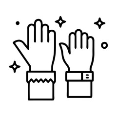 party wristbands icon, new year illustration, new year icon - simple black line art of party wristbands, symbolizing new year celebrations  new year vector 