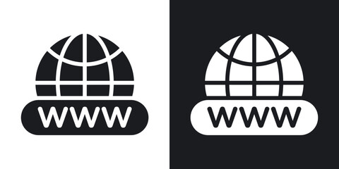 Website icons in solid black and white colors